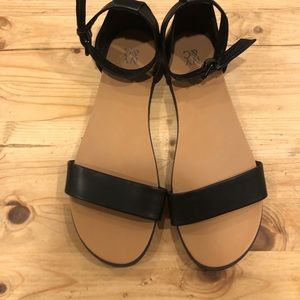 black ankle sandals